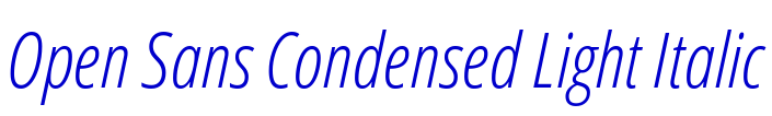 Open Sans Condensed Light Italic шрифт